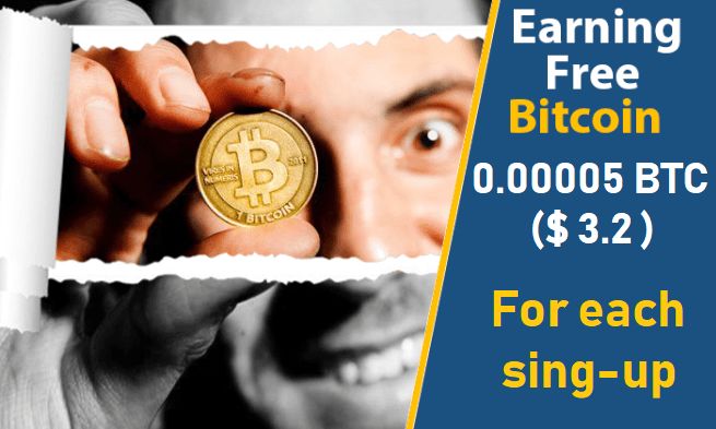 0.00005 BTC Instantly only Sing-Up and Invite Friends